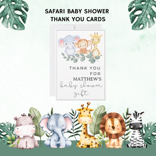 Danke Baby's Name Animal Safari Babydusche