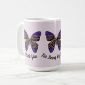 Danke Babysitter Bright Butterfly Wertschätzung Kaffeetasse (Vorderseite Links)