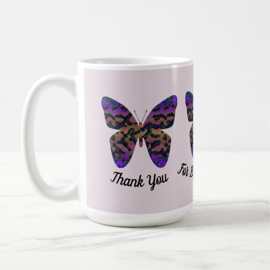 Danke Babysitter Bright Butterfly Wertschätzung Kaffeetasse (Links)