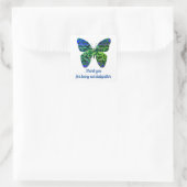 Danke Babysitter Green Butterfly Wertschätzung Quadratischer Aufkleber (Tasche)
