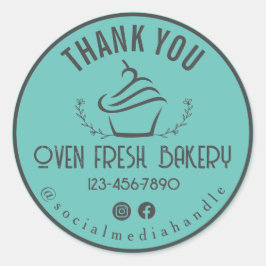 Danke, Bäckerei Cupcake Minze Green Runder Aufkleber