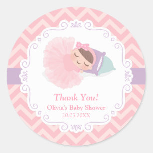 Danke Ballerina Tutu Baby Mädchen Shower Aufkleber