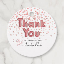 Danke Balloon Text Pink Confetti