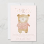 Danke Bär Baby rosa Dusche Süß (Vorderseite)