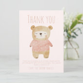Danke Bär Baby rosa Dusche Süß  (Stehend Vorderseite)