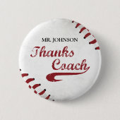 Danke Baseball Coach Large Grunge Baseball Button (Vorderseite)