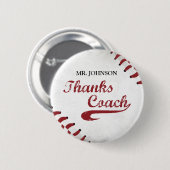 Danke Baseball Coach Large Grunge Baseball Button (Vorne & Hinten)