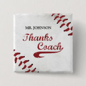 Danke Baseball Coach Large Grunge Baseball Button (Vorderseite)