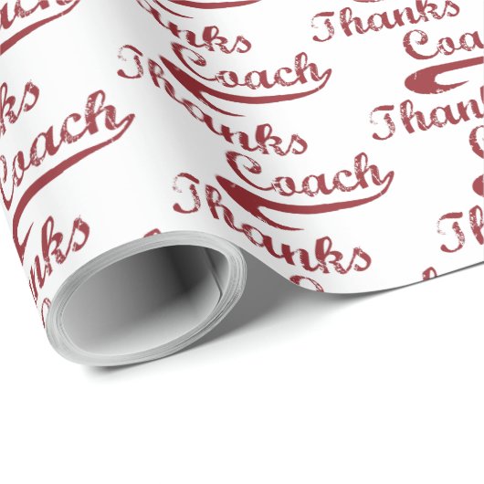 Danke Baseball Coach Large Grunge Baseball Geschenkpapier (Rolleneckpunkt)