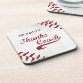 Danke Baseball Coach Large Grunge Baseball Getränkeuntersetzer (Linke Seite)