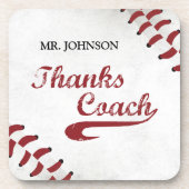 Danke Baseball Coach Large Grunge Baseball Getränkeuntersetzer (Vorderseite)