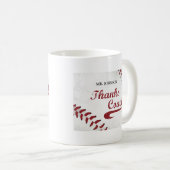 Danke Baseball Coach Large Grunge Baseball Kaffeetasse (VorderseiteRechts)