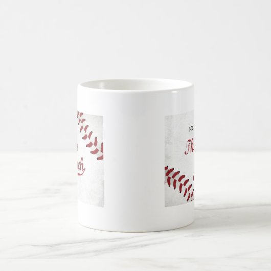 Danke Baseball Coach Large Grunge Baseball Kaffeetasse (Mittel)