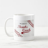 Danke Baseball Coach Large Grunge Baseball Kaffeetasse (Links)