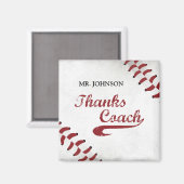 Danke Baseball Coach Large Grunge Baseball Magnet (Vorderseite/Rückseite)