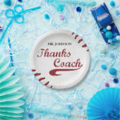 Danke Baseball Coach Large Grunge Baseball Pappteller (Party)