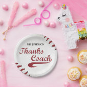 Danke Baseball Coach Large Grunge Baseball Pappteller (Party)