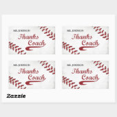 Danke Baseball Coach Large Grunge Baseball Rechteckiger Aufkleber (Blatt)