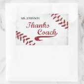 Danke Baseball Coach Large Grunge Baseball Rechteckiger Aufkleber (Tasche)