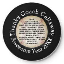 Danke Baseball Coach mit Teamnamen