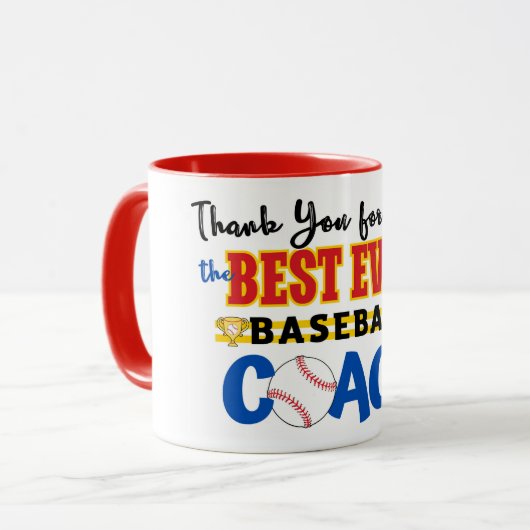 Danke Baseball Coach Tasse (Vorderseite Links)