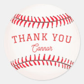Danke Baseball Runder Aufkleber (Vorderseite)