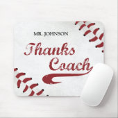 Danke Baseballtrainer Große Grunge Baseball Mousepad (Mit Mouse)