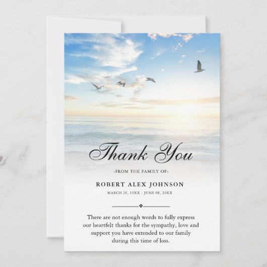 Danke Beach Beerdigung Foto Beileid Gkurze (Vorderseite)