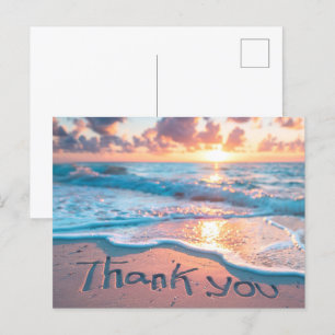 Danke Beach Sand Writing Postkarte