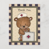Danke Bear Nurse Postcard Postkarte (Vorderseite)