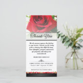 Danke, Beerdigung Rote Rose - Worte können nicht a Dankeskarte (Stehend Vorderseite)