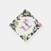 Danke! | Beeren und Blume Serviette (Ecke)