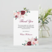 Danke Beileid Burgundy Floral | FOTO (Stehend Vorderseite)