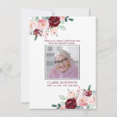 Danke Beileid Burgundy Floral | FOTO (Rückseite)