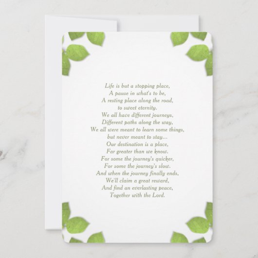 Danke Beileid Butterfly Memorial Card (Rückseite)