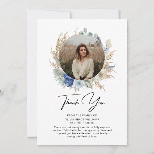 Danke Beileid Foto Beerdigung Bereavement (Vorderseite)