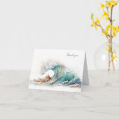Danke Beileid Watercolor Ocean Wave Karte (Gelbe Blume)