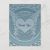 Danke | Beileidsbekundung | Babyblau Postkarte (Vorderseite)