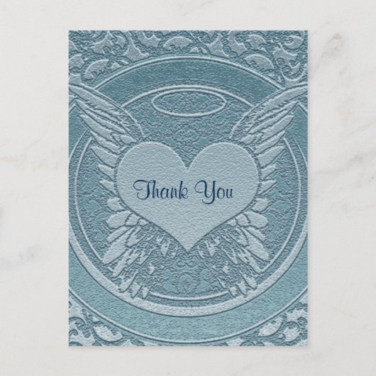 Danke | Beileidsbekundung | Babyblau Postkarte (Vorderseite)