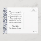 Danke | Beileidsbekundung | Blau Postkarte (Rückseite)