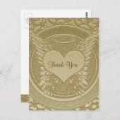 Danke | Beileidsbekundung | Hellgold Postkarte (Vorne/Hinten)