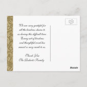 Danke | Beileidsbekundung | Hellgold Postkarte (Rückseite)