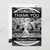 Danke | Beileidsbekundung | Lebensbaum Postkarte (Vorne/Hinten)