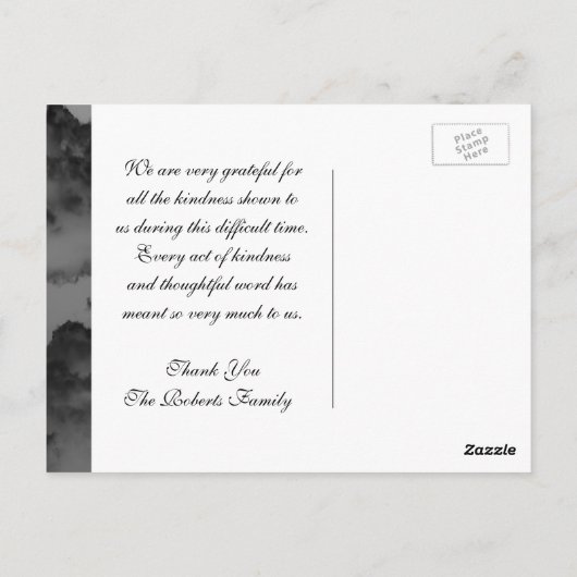 Danke | Beileidsbekundung | Lebensbaum Postkarte (Rückseite)