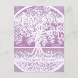 Danke | Beileidsbekundung | Lebensbaum rosa Postkarte