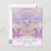 Danke | Beileidsbekundung | Pink Guardian Angels Postkarte (Vorne/Hinten)