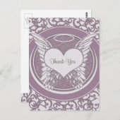 Danke | Beileidsbekundung | Pink Postkarte (Vorne/Hinten)