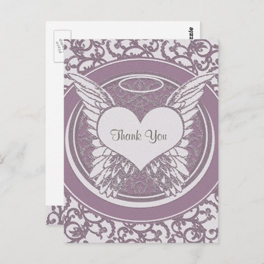 Danke | Beileidsbekundung | Pink Postkarte (Vorne/Hinten)