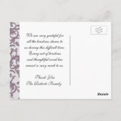 Danke | Beileidsbekundung | Pink Postkarte (Rückseite)