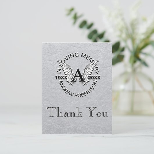 Danke | Beileidsbekundung | Silber Postkarte (Stehend Vorderseite)